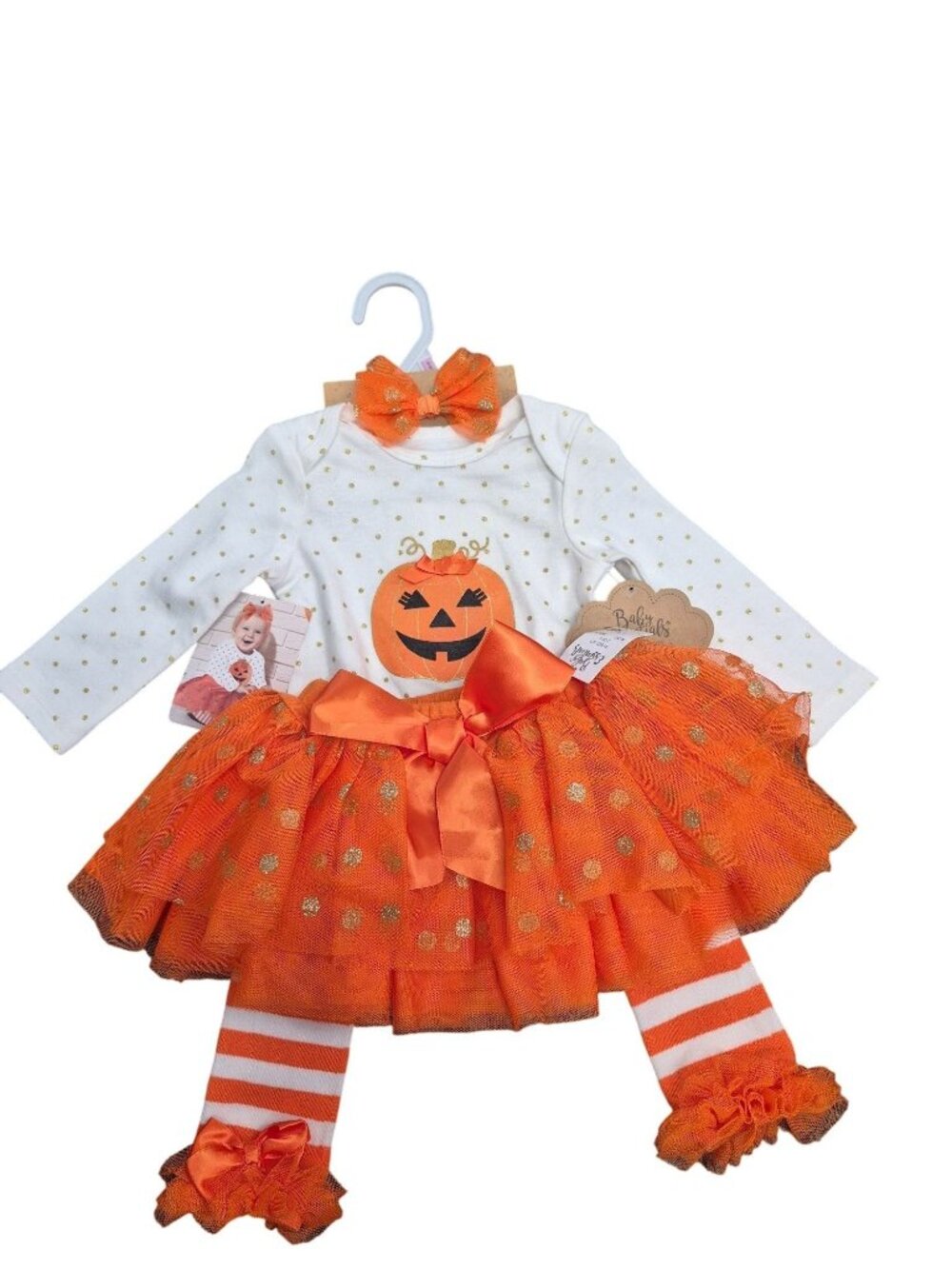 Baby Essentials Halloween Pumpkin Baby Outfit Set 9M